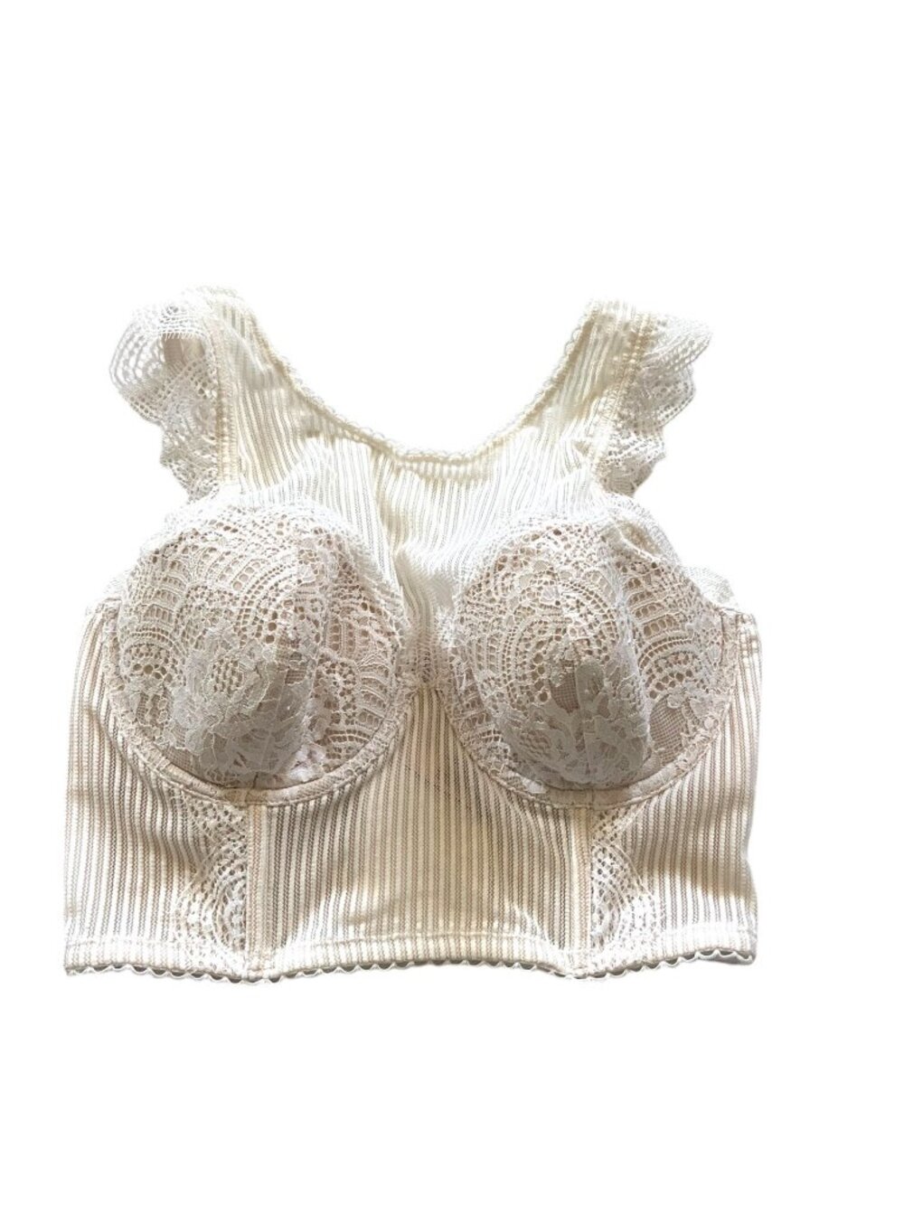 Victoria’s Secret Lace Bustier TopCream Size 32DD Coquette Boho Romantic Spring - Picture 2 of 12